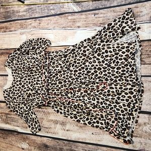Eliza J Leopard Print Midi Dress